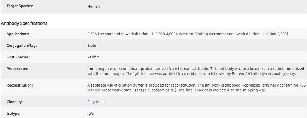 Rabbit anti-Calcitonin [+Biotin]