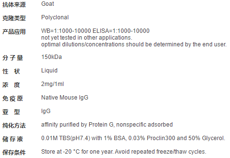 辣根过氧化物酶标记的羊抗小鼠IgG H&amp;L